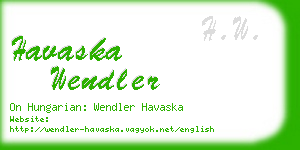 havaska wendler business card
